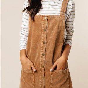 rust corduroy overall dress